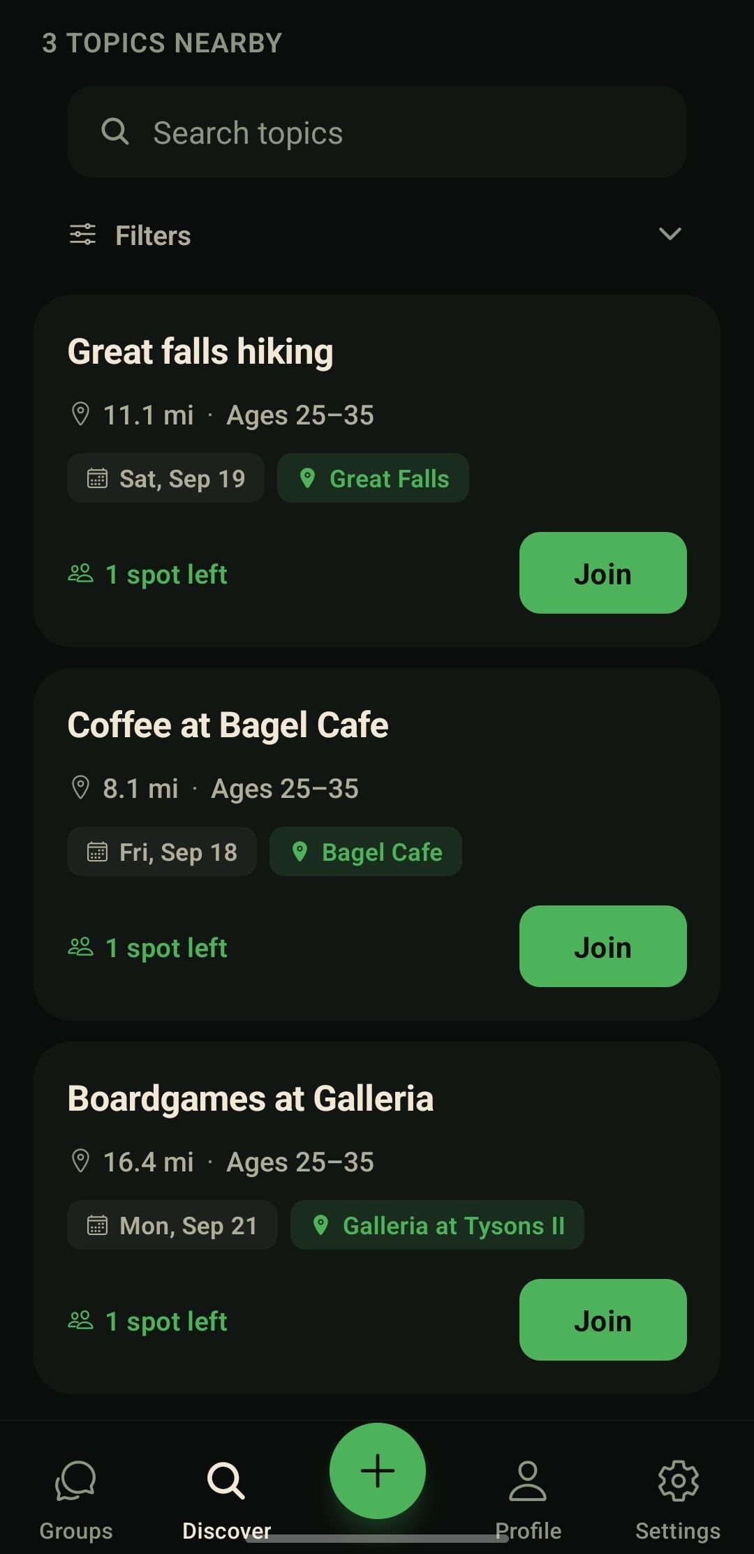 Discover topics nearby